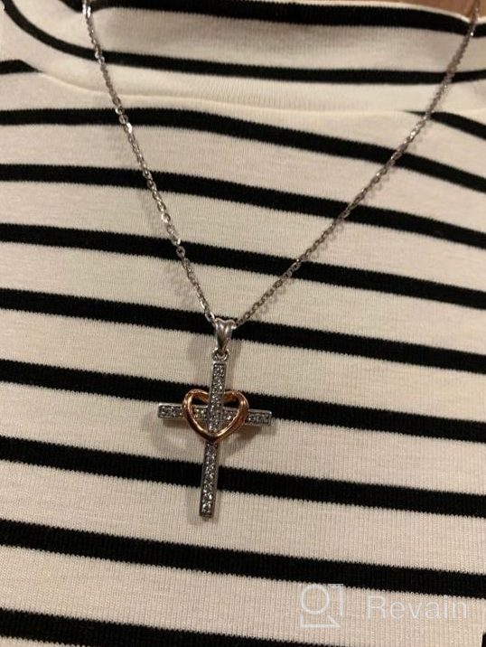 img 1 attached to 🧿 Sterling Silver Faith Necklace - Delicate Heart Jewelry for Women & Girls, 18 Inch Chain review by Justin Cage