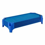 comfortable and durable stackable cots for toddlers: sprogs deluxe heavy duty cot pack of 6 in blue logo