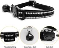 premium breakaway cat collars by homeknobs - adjustable and safe pet collar with bell, velvet kitty collar for cats and kittens - bling rhinestone design for girl and boy cats - 1pcs logo