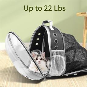 img 1 attached to Expandable Cat Backpack Carrier with Breathable Space Capsule Design – Airline-Approved for Travel, Hiking, and Outdoor Adventures (Black)