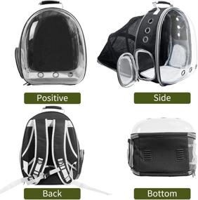 img 2 attached to Expandable Cat Backpack Carrier with Breathable Space Capsule Design – Airline-Approved for Travel, Hiking, and Outdoor Adventures (Black)