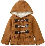 eshoono warm unisex baby fleece hooded jacket outerwear duffle zipper winter coat logo