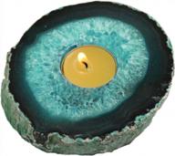 bring tranquility home with amoystone teal agate candle holders - handcrafted healing crystal tealight holders for calming home decor logo