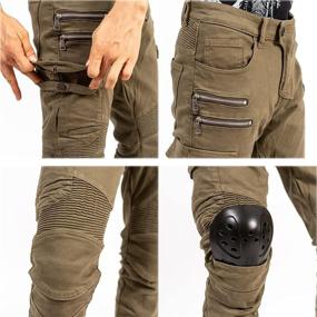 img 3 attached to LOMENG Motorcycle Riding Pants Men's Motorbike Motocross Cycling Jeans Safety CE Knee Hip Removable Armored All Seasons