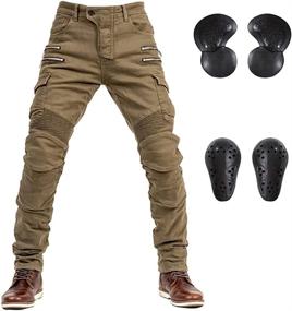 img 4 attached to LOMENG Motorcycle Riding Pants Men's Motorbike Motocross Cycling Jeans Safety CE Knee Hip Removable Armored All Seasons