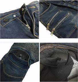 img 1 attached to LOMENG Motorcycle Riding Pants Men's Motorbike Motocross Cycling Jeans Safety CE Knee Hip Removable Armored All Seasons