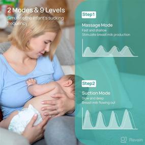 img 3 attached to Paruu LED Display Electric Wearable Breast Pump X1: Hands-Free & Adjustable 2 Mode, 9 Levels - Ideal for Nursing Moms, Low Noise & Pain-free, Portable 24mm Gray, 1 Pack