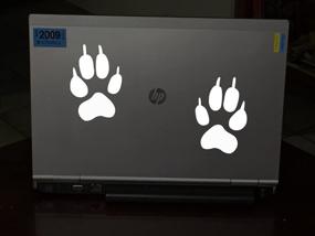 img 1 attached to 🐾 Wolf PAW Print Sticker Decal - Set of 2 White Paw Prints - Authentic Wolf Footprint Size - Ideal for Cars, Trucks, Walls, Laptops - Wolves Bumper Window Sticker