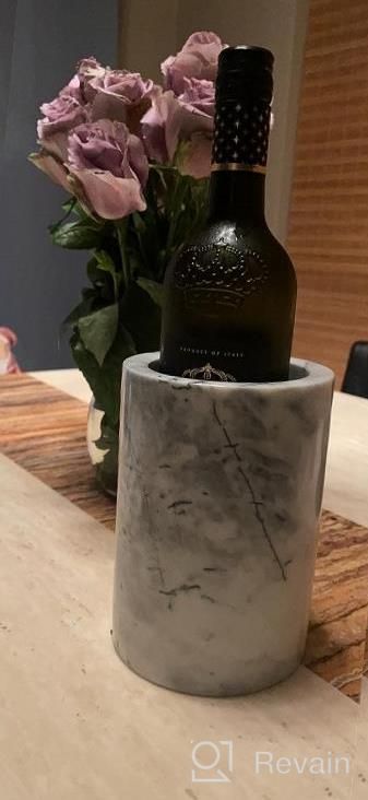 img 1 attached to Chill Your Wine In Style With MDesign'S Stainless Steel Diamond Patterned Wine Chiller & Cooler review by Abbie Garcia