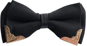 img 4 attached to 🎩 Elfeves Men's Accessories: Golden Pre-Tie Double Bowties