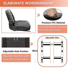 img 1 attached to Adjustable Angle Back Universal Forklift Seat with Micro Switch and Slide - Ideal for Tractor, Excavator, Skid Loader, Backhoe, Dozer, Telehandler, ZTR, and Construction Equipment