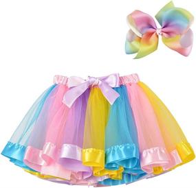 img 4 attached to Bingoshine Layered Ballet Rainbow Colorful Girls' Clothing: Stunning Skirts & Skorts!