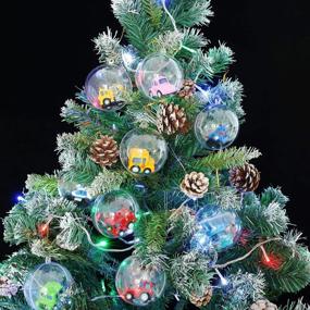 img 1 attached to 20 прозрачных наполняемых рождественских шаров - наполните их игрушками или сюрпризами для декора, рождественской елки, дней рождения, вечеринок, мероприятий (20 шаров - 80 мм / 3,15 дюйма)