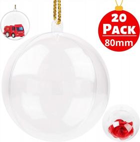 img 3 attached to 20 Clear Fillable Christmas Ball Ornaments - Fill With Toys Or Surprises For Decor, Xmas Tree, Birthdays, Parties, Events (20 Balls - 80 Mm / 3.15")
