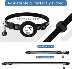 img 1 attached to 🐱 Airtag Cat Collar: Reflective Lightweight Collar with Apple Airtag Holder, Safety Buckle, Bell, and TPU Protector - DIY Pet ID Included!