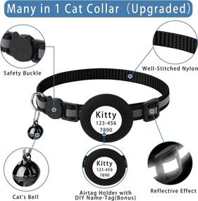 img 2 attached to 🐱 Airtag Cat Collar: Reflective Lightweight Collar with Apple Airtag Holder, Safety Buckle, Bell, and TPU Protector - DIY Pet ID Included!