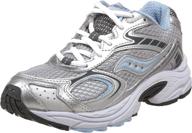🏃 saucony cohesion running little silver girls' shoes: perfect athletic footwear logo