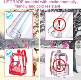 img 2 attached to 🎒 Clear Backpack: Heavy-Duty Transparent Bookbag for School with See-Through Design