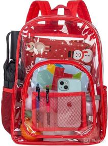 img 4 attached to 🎒 Clear Backpack: Heavy-Duty Transparent Bookbag for School with See-Through Design