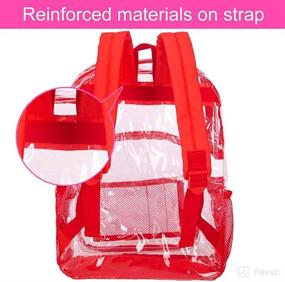 img 1 attached to 🎒 Clear Backpack: Heavy-Duty Transparent Bookbag for School with See-Through Design