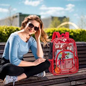 img 3 attached to 🎒 Clear Backpack: Heavy-Duty Transparent Bookbag for School with See-Through Design