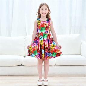 img 3 attached to JESKIDS Sleeveless Sparkly Rainbow Dresses for Girls - Fashionable Clothing