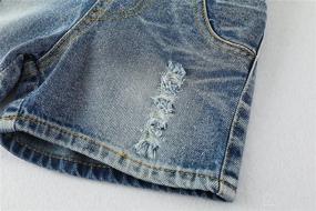 img 1 attached to 👧 KIDSCOOL SPACE Baby Little Girl Jean Overall Shorts, Distressed Denim Short Overalls