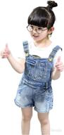 👧 kidscool space baby little girl jean overall shorts, distressed denim short overalls логотип