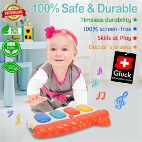 img 3 attached to 🎵 GLÜCK Baby Gym Play Mats: Interactive Musical Play Mat for Infants, Great Gift for Boys and Girls Ages 0-12 Months (Red)