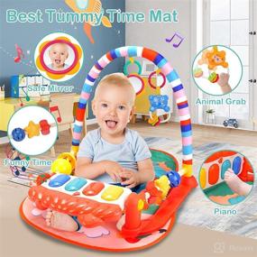 img 1 attached to 🎵 GLÜCK Baby Gym Play Mats: Interactive Musical Play Mat for Infants, Great Gift for Boys and Girls Ages 0-12 Months (Red)