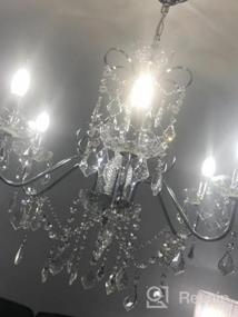 img 8 attached to Saint Mossi Crystal Chandelier Light Fixture Modern Chandelier Crystal Lighting , Crystal Pendant Raindrop Chandelier For Dining Room,Bedroom,Living Room,H23 X D24, 6-Light