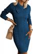 chic and cozy: azokoe women's buttoned cable knit bodycon sweater dress logo