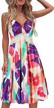 ouges women's floral v-neck sundress with pockets and lace straps for casual summer looks logo