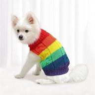 🌈 pasrld dog sweater rainbow: soft, warm, and stylish pet pullover for fall-winter season (small, red-vest) логотип