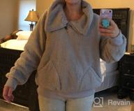 img 1 attached to Women'S Half Zip Sherpa Pullover Fleece Sweatshirt With Pockets review by Thomas Landis