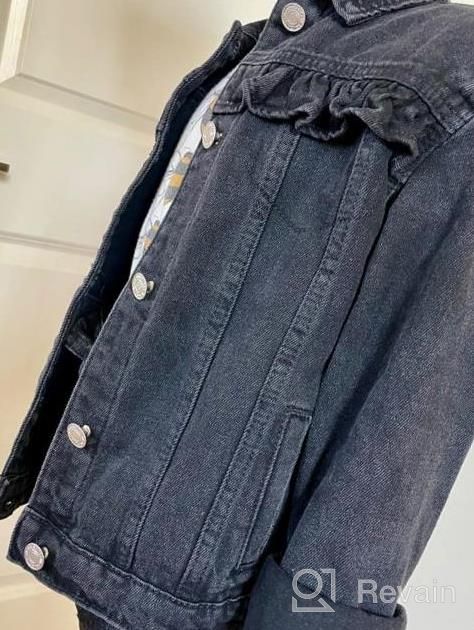 img 1 attached to Spring Basic Jean Jacket With Buttons And Pockets For Girls, Ages 5-14 - Xineppu Denim Outwear review by Barbara Majdoch