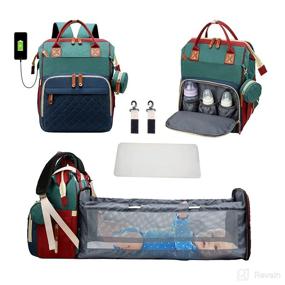 img 4 attached to 🎒 Agudan Diaper Bag Backpack: 3-in-1 Maternity Baby Bags with Changing Station, Crib, and Portable Travel Nappy Backpack