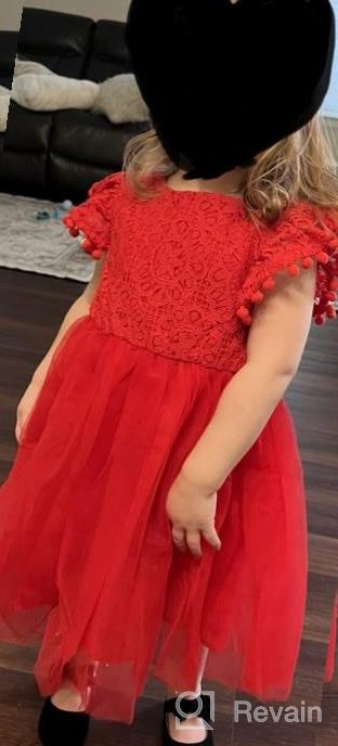 img 1 attached to RJXDLT Toddler Girls Lace Dresses Baby Girl Elegant Dress Flutter Sleeve Lace Dress Party Princess Dress review by Christina Potter