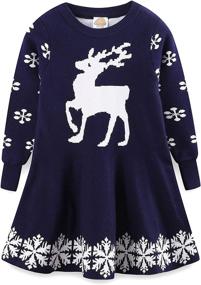 img 4 attached to 🎄 Mud Kingdom Toddler Christmas Reindeer Girls' Dresses - Festive Clothing for Little Ones