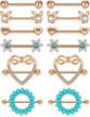 14g anicina nipple rings for women - barbell piercing jewelry with straight tongue rings, available in 14mm and 16mm sizes logo