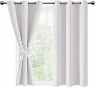 transform your bedroom with dwcn blackout curtains - set of 2 panels for privacy and room darkening, 42x54 inches, greyish white with tiebacks logo