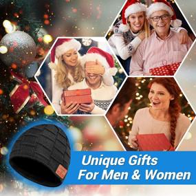 img 3 attached to Stocking Stuffers For Men Bluetooth Beanie - Bluetooth Hat Christmas Tech Gifts For Men Dad Women Husband Him Teenagers Boys, Bluetooth Winter Hat With Headphones Unique Birthday Gift Ideas Presents