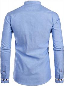 img 3 attached to Upgrade Your Wardrobe With ZEROYAA'S Sleek Slim Fit Mandarin Collar Dress Shirt For Men