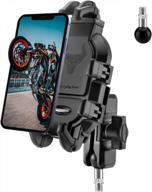 rockbros m10 screw mount motorcycle mirror phone holder with vibration dampener - compatible with 4.7''-7.1'' iphones, perfect for bike motorcycle riders logo