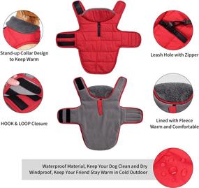 img 2 attached to 🎅 Christmas Dog Winter Coat: Waterproof, Windproof, and Warm Pet Sweater for Small to Extra Large Dogs - Red, Size L