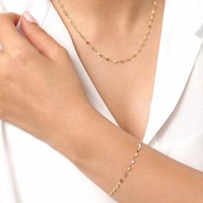 img 3 attached to LANCHARMED Твердое ожерелье из 18-каратного золота для женщин 1,2 мм Изящное тонкое ожерелье-цепочка для губ с пружинной кольцевой застежкой Au750 Stamped