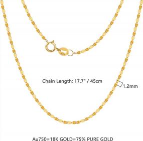 img 2 attached to LANCHARMED Твердое ожерелье из 18-каратного золота для женщин 1,2 мм Изящное тонкое ожерелье-цепочка для губ с пружинной кольцевой застежкой Au750 Stamped