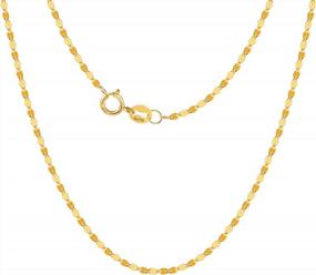 img 4 attached to LANCHARMED Твердое ожерелье из 18-каратного золота для женщин 1,2 мм Изящное тонкое ожерелье-цепочка для губ с пружинной кольцевой застежкой Au750 Stamped