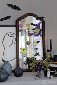 img 2 attached to Halloween Decorations Window Clings Set - Hallowmas Ghost Spider Bat Pumpkin Monster Peeking Decals for Parties - Festive Decor Supplies
