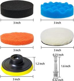 img 3 attached to GOH DODD 38 Piece Car Foam Drill Polishing Pad Kit for Effective Buffing and Cleaning: Sponge Pads, Wool Pads, Headlight Restoration & More!